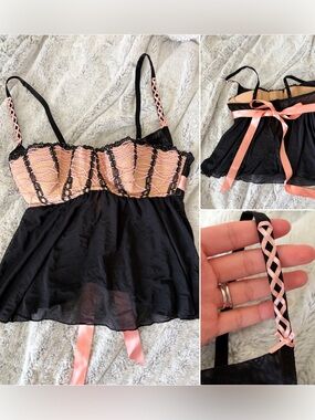 Vintage Chantal Thomass for Victoria’s Secret Ballerina Bow Babydoll Cami Top